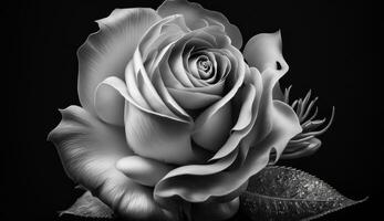 Nature beauty in monochrome flower elegance captured generated by AI photo