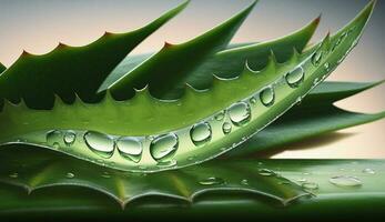 Green leaf fresh drop sharp rain vibrant growth generated by AI photo