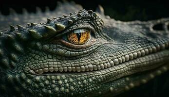 Animal reptile close up nature lizard animal head dragon ,generative AI photo