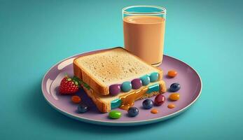 gastrónomo postre plato con Fresco Fruta y chocolate ,generativo ai foto