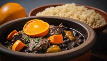 Fresh cooked meal of vegetables and beef , photo