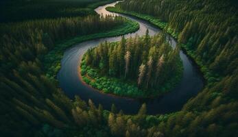 belleza capturado desde alto encima paisaje ,generativo ai foto