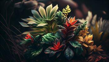 natures beauty shines in multi colored floral decoration ,generative AI photo