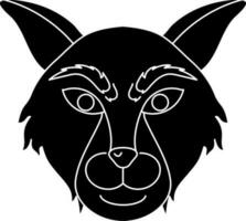 Animal of dog face icon in chinese zodiac in black. vector