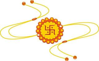 Elegant Rakhi with Swastika symbol for Raksha Bandhan. vector