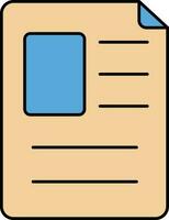 Candidate Form Icon In Brown And Blue Color. vector