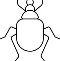 Bug Icon In Black Line Art. vector