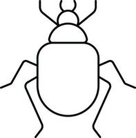 Bug Icon In Black Line Art. vector