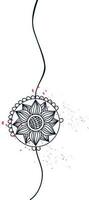 Illustration of floral design decorated Rakhi. vector