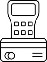 pos terminal icono en negro línea Arte. vector