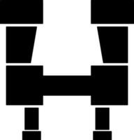 Black binoculars on white background. vector