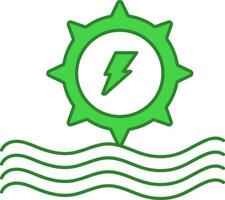 Green And White Hydropower Setting Icon. vector