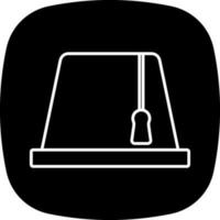 Fez Icon In black and white Color. vector