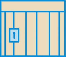 Flat Style Lockup Icon In Blue And Yellow Color. vector