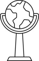 Globe Stand Or Trophy Icon In Thin Line Art. vector