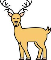Illustration of Reindeer Icon In Yellow Color. vector