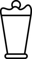 Line art milkshake icon in flat style. vector