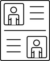 Candidate List Icon In Black Line Art. vector