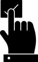 Finger Select Tick Icon In black and white Color. vector