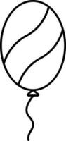 Balloon Icon In Black Line Art. vector