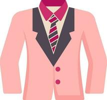 Suit or coat icon in pink color. vector