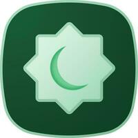 Rub El Hizb Icon On Green Background. vector