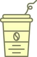 Disposable Coffee Cup Icon In Yellow Color. vector