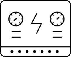 Flat Style Speedometer Line Art Icon. vector