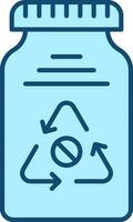 Recycle Plastic Bottle Icon In Blue Color. vector
