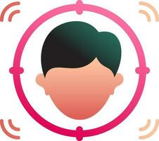 Face scan or target icon in flat style. vector