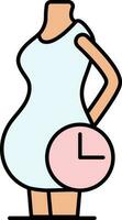 Pregnancy Time Colorful Icon In Blue And Pink Color. vector