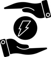 Save Energy Icon In black and white Color. vector