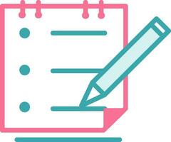 Edit Note Or Message Teal And Red Icon. vector