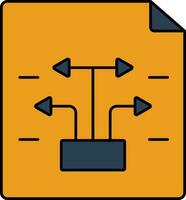 Orange And Blue File Connection Icon. vector