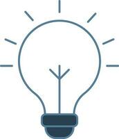 Light Bulb Icon In Blue Color. vector