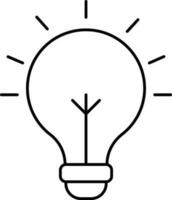 Light Bulb Icon in Black Line Art. vector