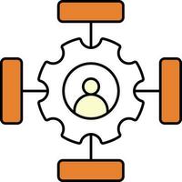 User or Account Setting Icon In White And Orange Color. vector