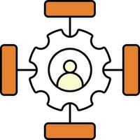 User or Account Setting Icon In White And Orange Color. vector