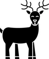 Isolated Reindeer Icon In black and white Color. vector