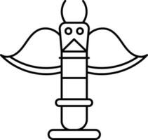 Totem Pole Icon in Black Thin Line. vector