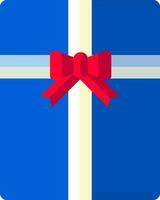 Vector illustration of Blue gift box icon.