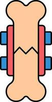 Repaired Bone With External Fixation Colorful Icon. vector