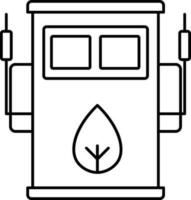 Bio Fuel Pump Icon In Black Line Art. vector