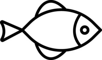 Flat style Fish icon in line art. vector