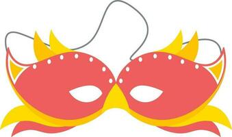 Party mask icon in yellow and red color. vector