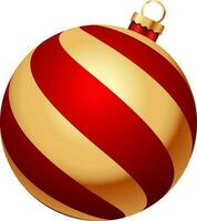 Red and golden bauble in strip design. vector