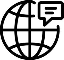 Global Message or Chat Icon in Black Thin Line Art. vector