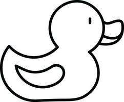 Line art Duck icon in flat style. vector