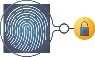 Flat style Fingerprint lock icon or symbol. vector