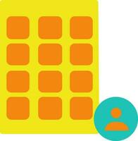 Yellow and orangre voting machine in flat style. vector